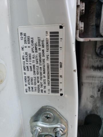 1HGCP36829A030827 - 2009 HONDA ACCORD EXL WHITE photo 12