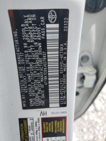 4T1BK1EB9JU278937 - 2018 TOYOTA AVALON XLE WHITE photo 12