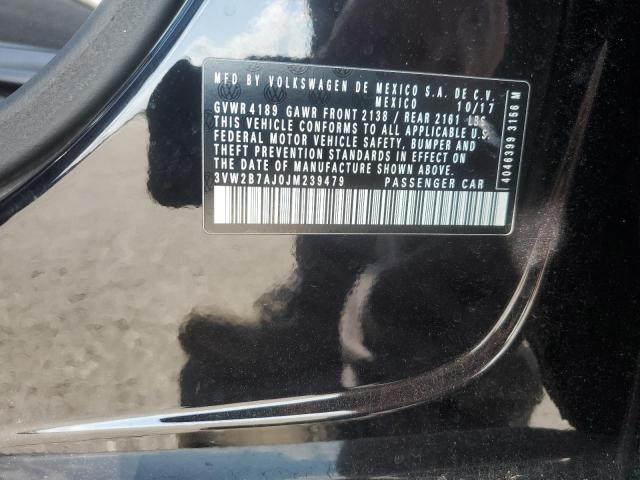3VW2B7AJ0JM239479 - 2018 VOLKSWAGEN JETTA S Noir photo 12