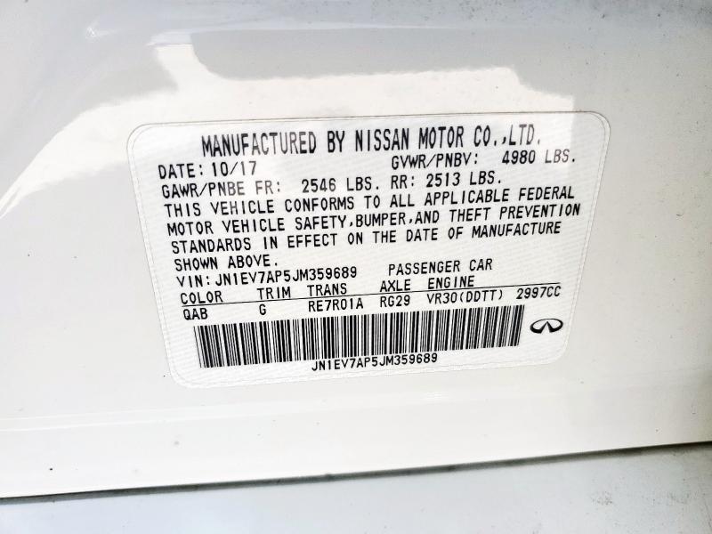 JN1EV7AP5JM359689 - 2018 INFINITI Q50 LUXE Ağ foto 12