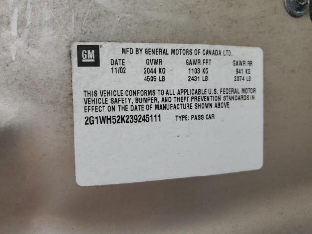 2G1WH52K239245111 - 2003 CHEVROLET IMPALA LS TAN photo 12