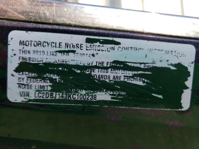 LC2DBJ143KC100238 - 2019 KYMCO USA INC LIKE 150 GREEN photo 10