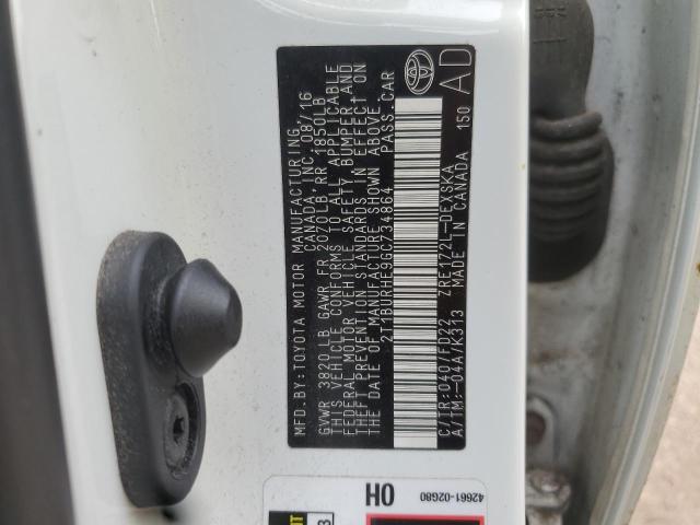 2T1BURHE9GC734864 - 2016 TOYOTA COROLLA L WHITE photo 13