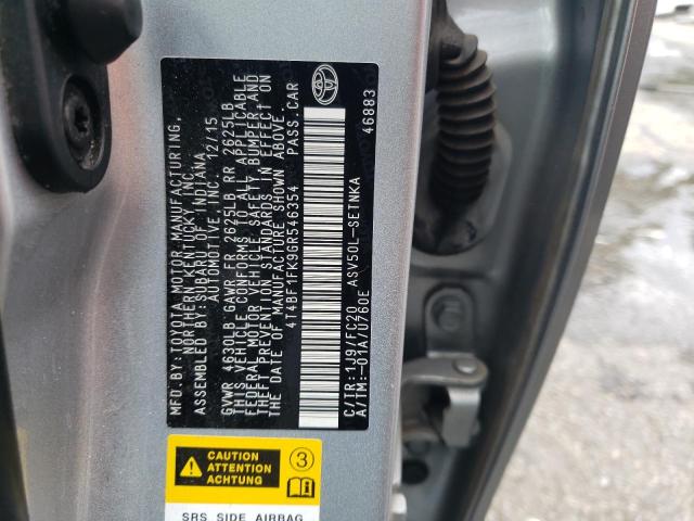 4T4BF1FK9GR546354 - 2016 TOYOTA CAMRY LE 银色 照片 12