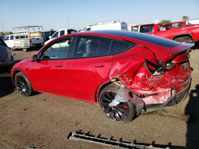 5YJYGDEF7MF252693 - 2021 TESLA MODEL Y RED photo 2