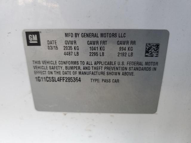 1G11C5SL4FF285364 - 2015 CHEVROLET MALIBU 1LT Ağ foto 12