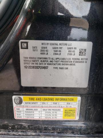 1G1ZC5E03CF204807 - 2012 CHEVROLET MALIBU 1LT Қара фото 12