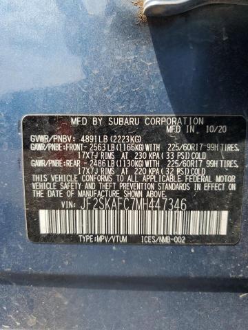 JF2SKAFC7MH447346 - 2021 SUBARU FORESTER PREMIUM Mavi foto 13