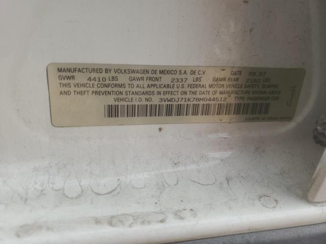 3VWDJ71K78M044512 - 2008 VOLKSWAGEN GLI თეთრი ფოტო 13