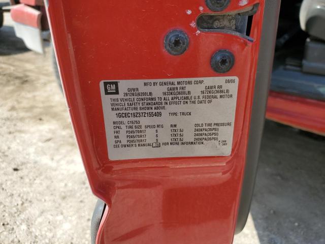 1GCEC19Z37Z155409 - 2007 CHEVROLET SILVERADO C1500 CLASSIC RED photo 12