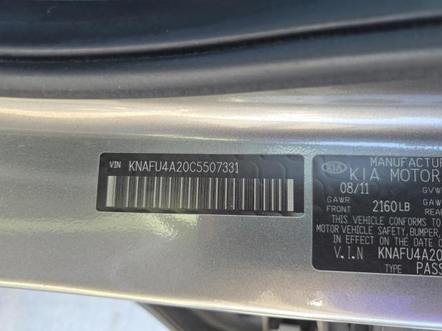 KNAFU4A20C5507331 - 2012 KIA FORTE EX CHARCOAL photo 10