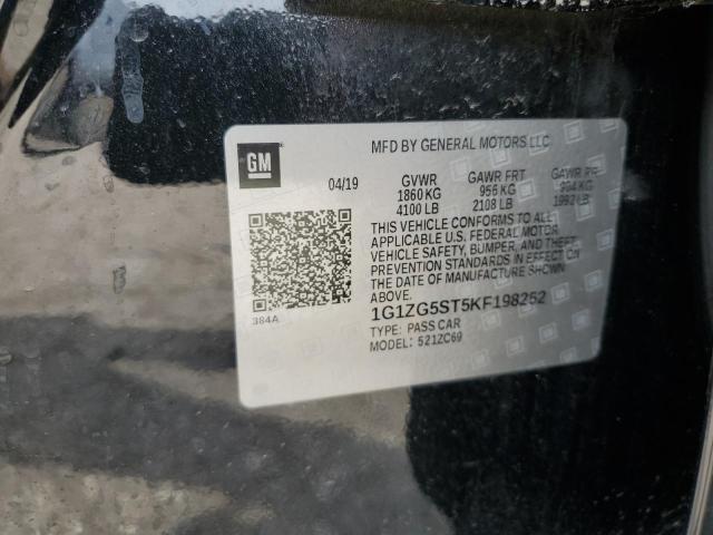 1G1ZG5ST5KF198252 - 2019 CHEVROLET MALIBU RS BLACK photo 12