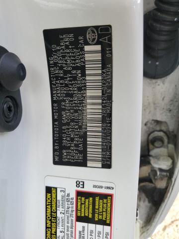 2T1BU4EE1AC491193 - 2010 TOYOTA COROLLA BASE 白色 照片 13
