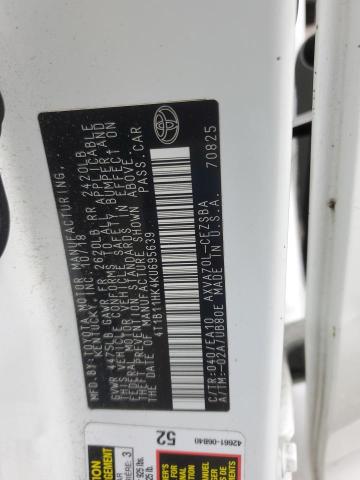 4T1B11HK4KU695639 - 2019 TOYOTA CAMRY L 白色 照片 12