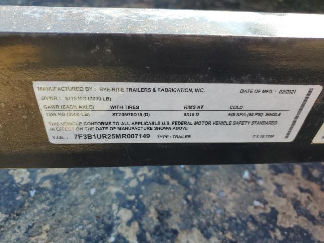 7F3B1UR25MR007149 - 2021 UTILITY TRAILER Qara foto 10