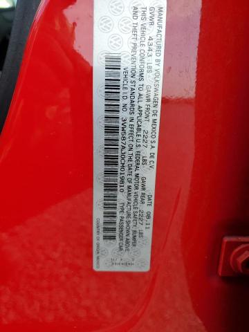 3VW587AJ0CM019810 - 2012 VOLKSWAGEN JETTA GLI წითელი ფოტო 12