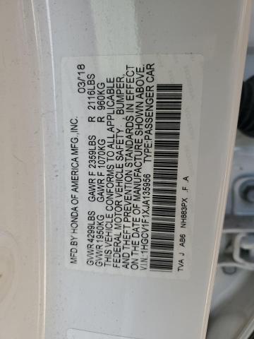 1HGCV1F1XJA135956 - 2018 HONDA ACCORD LX 白色 照片 13