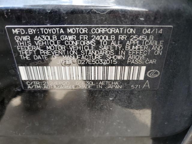 JTHBF1D27E5037015 - 2014 LEXUS IS 250 BLACK photo 12