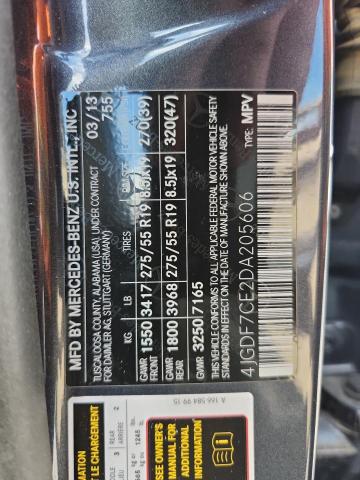 4JGDF7CE2DA205606 - 2013 MERCEDES-BENZ GL 450 4MATIC GRAY photo 13