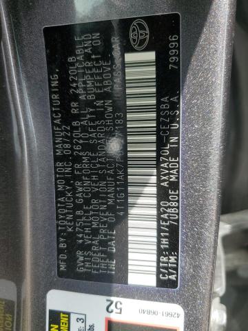 4T1G11AK7PU727183 - 2023 TOYOTA CAMRY SE NIGHT SHADE GRAY photo 12