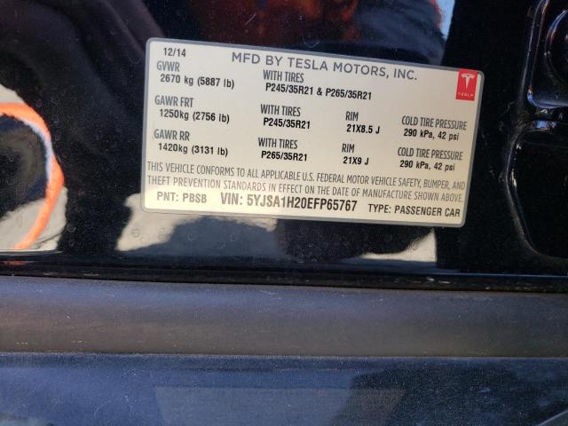 5YJSA1H20EFP65767 - 2014 TESLA MODEL S 黑色 照片 12