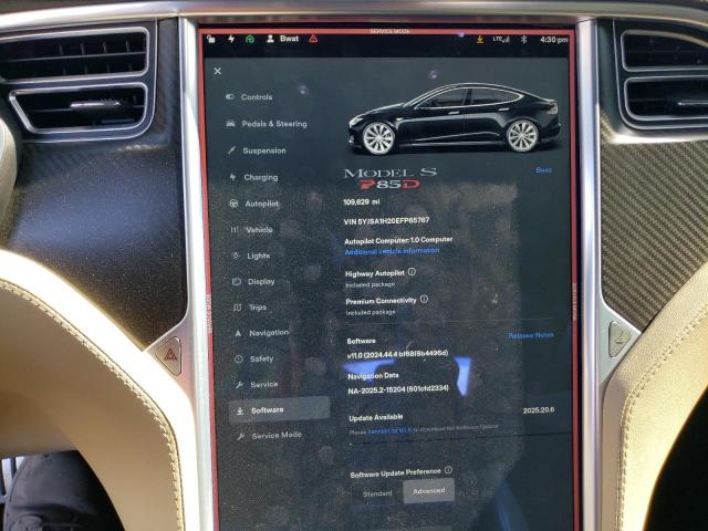 5YJSA1H20EFP65767 - 2014 TESLA MODEL S 黑色 照片 9