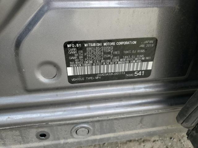 JA4AD3A32KJ001113 - 2019 MITSUBISHI OUTLANDER SE SILVER photo 13