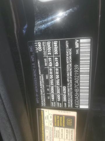 4JGDA5HB7CA021939 - 2012 MERCEDES-BENZ ML 350 4MATIC BLACK photo 13