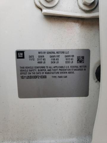 1G11J5SX0DF216368 - 2013 CHEVROLET MALIBU LTZ თეთრი ფოტო 12