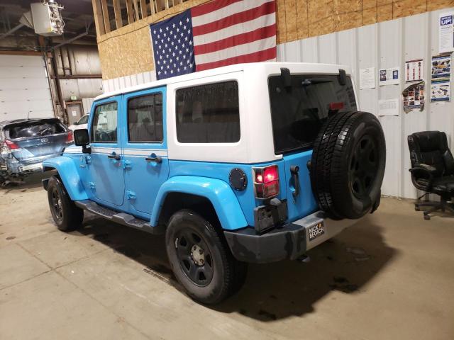 1C4BJWEG1HL691502 - 2017 JEEP WRANGLER U SAHARA BLUE photo 2