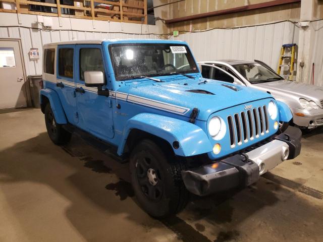 1C4BJWEG1HL691502 - 2017 JEEP WRANGLER U SAHARA BLUE photo 4