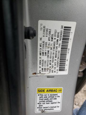 19UUA8F27BA003384 - 2011 ACURA TL SILVER photo 12