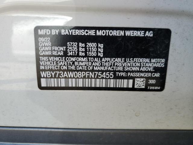 WBY73AW08PFN75455 - 2023 BMW I4 EDRIVE4 WHITE photo 12