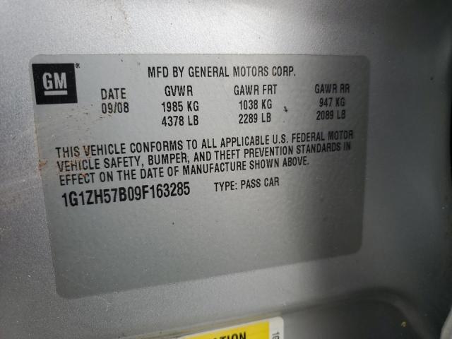 1G1ZH57B09F163285 - 2009 CHEVROLET MALIBU 1LT 银色 照片 12