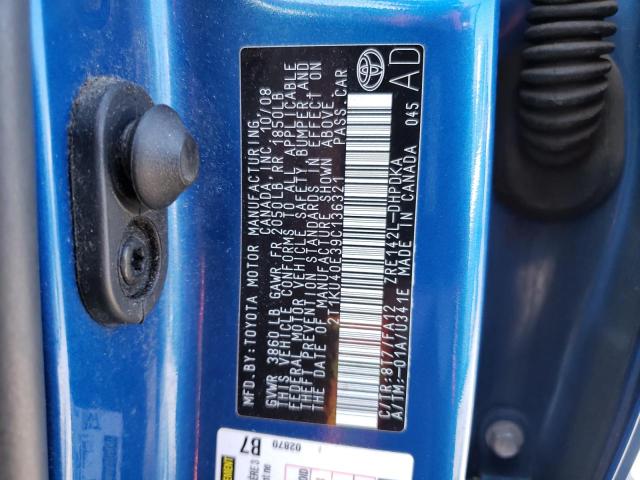 2T1KU40E39C136321 - 2009 TOYOTA MATRIX BLUE photo 12