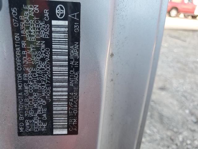 JTKDE177260079460 - 2006 TOYOTA SCION TC 银色 照片 12