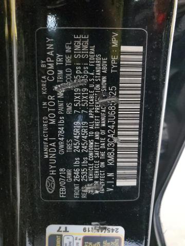 KM8J3CA24JU685025 - 2018 HYUNDAI TUCSON VALUE BLACK photo 13