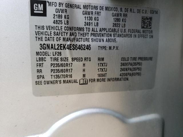 3GNAL2EK4ES646246 - 2014 CHEVROLET CAPTIVA LS 银色 照片 14