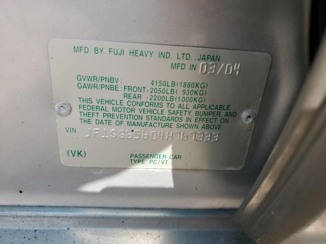 JF1SG65604H767333 - 2004 SUBARU FORESTER 2.5XS Արծաթագույն լուսանկար 13