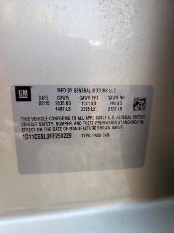 1G11C5SL0FF259229 - 2015 CHEVROLET MALIBU 1LT 金色 照片 12