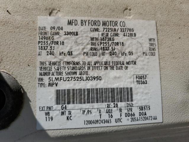 5LMFU27525LJ03950 - 2005 LINCOLN NAVIGATOR ბეჟი ფოტო 13