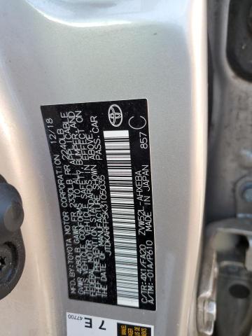 JTDKARFP5K3105035 - 2019 TOYOTA PRIUS PRIM Or photo 12