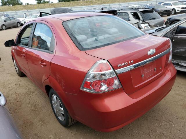 KL1TD56637B129463 - 2007 CHEVROLET AVEO BASE RED photo 2