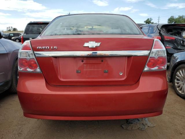 KL1TD56637B129463 - 2007 CHEVROLET AVEO BASE RED photo 6