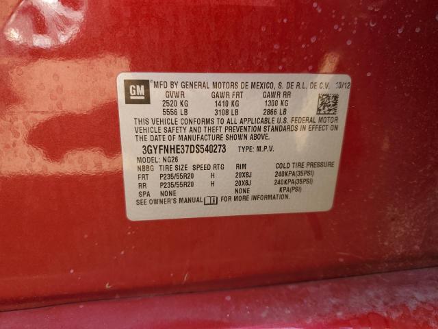 3GYFNHE37DS540273 - 2013 CADILLAC SRX PERFORMANCE COLLECTION Қызыл фото 12