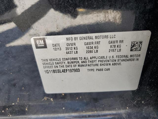 1G11B5SL4EF197903 - 2014 CHEVROLET MALIBU LS CHARCOAL photo 12