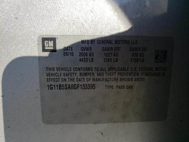 1G11B5SA8GF133395 - 2016 CHEVROLET MALIBU LIM LS SILVER photo 12