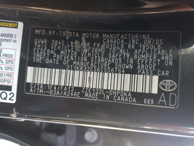 2T1KR32E56C556764 - 2006 TOYOTA COROLLA MA XR BLACK photo 12