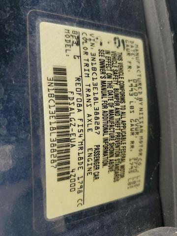 3N1BC13E18L388287 - 2008 NISSAN VERSA S BLUE photo 12