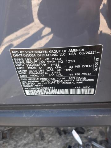 1V2GNPE82PC000421 - 2023 VOLKSWAGEN ID.4 PRO S ნაცრისფერი ფოტო 12